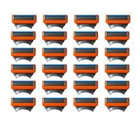 Evapure 5-Layer Razor Refill Set, 5-Layer Shaving Cartridges for Men, Fits Gill-ette Fu-sion 5, Pro-Glide, Pro-Shi-eld Razors, Dual-Layer Lubrication Strip for Men, (Orange) (24)