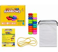Evapure Rainbows Magnetic Chess Game with 20 Magnetic Stones, 1 String 1 Storage Pouch, Portable Tabletop Family Travel Game for 1-4 Players, Interactive Magnet Challenge Age 14+