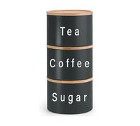 Evapure Tea, Coffee, Sugar, Canister Set, Durable, Resistant, Easy to Clean, Airtight Lid, Sleek & Modern Design, Stackable, Multipurpose, Food Storage