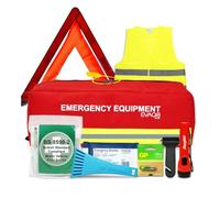 EVAQ8 Intermediate Car Safety Kit Includes British Standard First Aid Kit