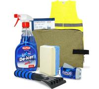 EVAQ8 Winter Car Kit Gift Bag, Wind-Up Torch, De-Icer, Ice Scraper