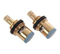 Evarbuild 2 pcs 1/2 inch 20 Teeth Ceramic Tap Disc Quarter Turn Valve Replacement Hot Cold