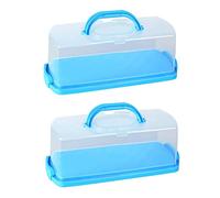 Evarbuild 2X Portable Bread Box with Handle Loaf Cake Container Plastic Rectangular Food Storage 13Inch
