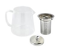 Evarbuild 5Sizes Good Clear Borosilicate Glass Teapot With 304 Steel Infuser Strainer Heat Coffee Tea Pot Set 380Ml