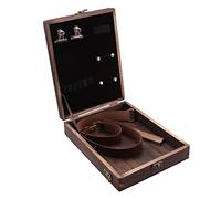 Evarbuild Messenger Wood Box, Rectangular Storage Box with Hinged Lid and Latch, A5 Size, Brown Wooden Briefcase-Style Shoulder Bag for Writers, Designers, Creatatives