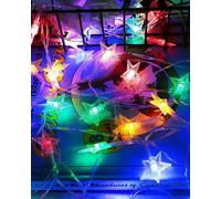 EvaStary Battery Powered Star Fairy Lights, 6M 40 LED Multicolored Christmas String Lights for Bedroom, Xmas, Wedding, Birthday, Valentine, Party Indoor Outdoor Decoration