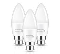 EvaStary Bayonet Light Bulb, 5W B22 Candle Light Bulbs Bayonet 40W Equivalent, 3000K Warm White, 450 Lumen Energy Saver Bulb for Chandeliers Wall Lamps Ceiling Fixtures, Non-Dimmable, 3 Pack