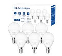 EvaStary E14 LED Light Bulb, 5W Small Screw Light Bulb 40W Equivalent, Warm White 3000K, SES E14 G45 Golf Ball Bulb, Non-Dimmable, Pack of 6