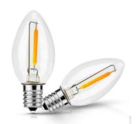 EvaStary E14 Small Screw LED Light Bulbs, 0.6W C7 E14 LED Vintage Night Light Bulb, Warm White 2700K, Mini Candle Salt Lamp Bulb, Pack of 2