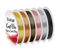 Evatage 20 Gauge Jewelry Wire for Jewelry Making, 6 Rolls Craft Wire Tarnish Resistant Copper Beading Wire for Jewelry Making Supplies and Crafts
