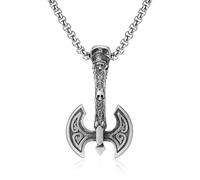 EVBEA Celtic Cross Necklace for Men Viking Irish Knot Serenity Prayer Pendant Crucifix Mens Jewelry with Stainless Steel Curb Chain, Plastic, No Gemstone