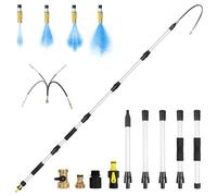 EVCITN 16FT Reach Gutter Cleaner, Gutter Cleaning Tools from the Ground with 3/4" Brass Shut-Off Valve & Bendable 360° Rotating Water Wand