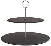 Evco International Creative Home 2 Tier Stand with Handle, Slate