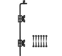 EVCUHASL 18" Heavy Duty Cane Bolt Gate Drop Rod Gate Drop Pin Upgraded Lockable Drop Bolt for Gate Safe, Solid Steel Gate Hardware Holding Wooden Vinyl Metal Fence Gates with Black Finish