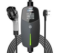 EVDANCE EV Charger Type 2 UK 3 Pin 20ft/6.1m [6/8/10/13A] Portable Electric Car Charger for EV & PHEV, Adjustable Current, IP66 Type 2 Charging Cable for Home & Travel