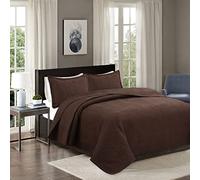EVDEMO Quilted Bedspread Patchwork Blanket Microfiber Quilt Bedspread Luxury Lightweight Bedding Set Best Summer Cool Air Conditioner Quilt Quilted Summer Bedspread (Color : Brown, Size : 240X260cm)