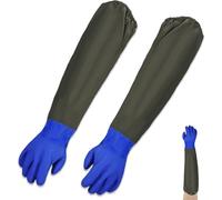 EVDZNA Cleaning Gloves for Pond, A Long Section of Safety Work Gloves, Long Rubber gloves, Waterproof Gloves, 74 CM, Blue