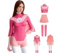 Eve Costume Cosplay Dress,Mark Grayson Girl Friend Eve Costume Bodysuit Jumpsuit,Women Superhero Cosplay Outfit Tight Sexy Jumpsuit for Halloween,Comic-Con (Pink, 2XL)