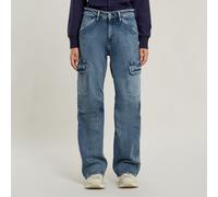 Eve Low Wide Leg Cargo Pants - Medium blue - Women 29-30