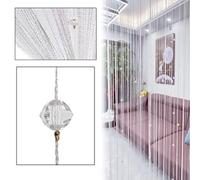 Eve Split Decorative Door String Curtain Beads Wall Panel Fringe Window Divider Blind for Wedding Coffee House Restaurant Parts Crystal Tassel Screen Home Decoration(White)