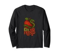 Eve was Framed Feminist Snake Apple Retro Garden Design Long Sleeve T-Shirt