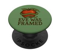 Eve Was Framed Feminist Snake Apple Retro Garden Design PopSockets Adhesive PopGrip
