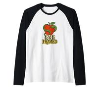 Eve was Framed Feminist Snake Apple Retro Garden Design Raglan Baseball Tee