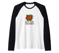 Eve was Framed Feminist Snake Apple Retro Garden Design Raglan Baseball Tee