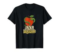 Eve was Framed Feminist Snake Apple Retro Garden Design T-Shirt