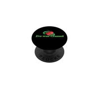 Eve was Framed Snake and Apple Illustration PopSockets Adhesive PopGrip