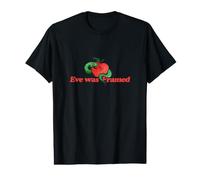 Eve was Framed Snake and Apple Illustration Value Graphic T-Shirt