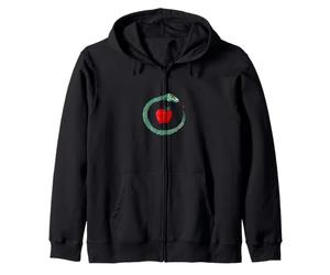 Eve Was Framed Snake and Apple Illustration Zip Hoodie