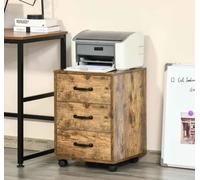 Evea File Cabinet 3 Drawer Storage Unit Office Home Lockable Metal Vertical UK