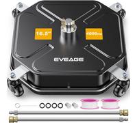EVEAGE 16.5" Pressure Washer Surface Cleaner - Stainless Steel Power Washer Surface Cleaner with 4 Wheels & 2 Extension Wands, 4000PSI Power Washer Accessories Attachment