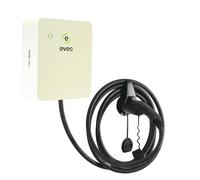 evec vecGO 2.0 EV Charger, Type 2, 7.4kW Tethered Single Phase Wall Mounted Home Car Charger, 3 Year Warranty, Moonlight Cream - VEC03-N