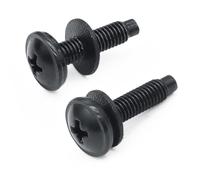 Evecad 10-32 Rack Screws, Cage Mount screws with Nylon Rack Washers for Music Studio/Network/Cabinet, Black, 50 PCS