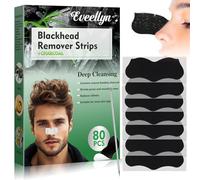 Eveellyn Blackhead Remover Strips, 80 Pcs Charcoal Nose Strips for Deep Cleansing, Removes Blackheads and Unclogs Pores, Suitable for All Skin Types, For Men and Women