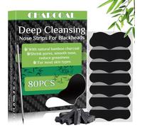 Eveellyn Blackhead Remover Strips, Deep Cleansing Charcoal Nose Strips, Removes Blackheads and Unclogs Pores, Suitable for All Skin Types, Effective for Men and Women 80 Pcs