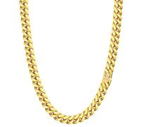Evegfts Silver Chain 18K Gold Chain for Men Women, 6/8/10/11MM Diamond Cut Miami Cuban Link Chain Necklace Stainless Steel Mens Necklace 18/20/22/24/26Inch, 18 Inch, Stainless Steel, No Gemstone