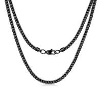 Evegfts Silver Chain 18K Gold Chain for Men Women, 6/8/10/11MM Diamond Cut Miami Cuban Link Chain Necklace Stainless Steel Mens Necklace 18/20/22/24/26Inch, 66.04 cm, Stainless Steel, No Gemstone