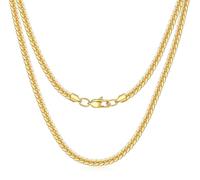 Evegfts Silver Chain 18K Gold Chain for Men Women, 6/8/10/11MM Diamond Cut Miami Cuban Link Chain Necklace Stainless Steel Mens Necklace 18/20/22/24/26Inch, 20 inch, Stainless Steel, No Gemstone