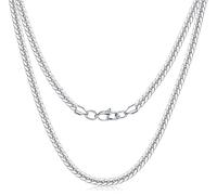 Evegfts Silver Chain 18K Gold Chain for Men Women, 6/8/10/11MM Diamond Cut Miami Cuban Link Chain Necklace Stainless Steel Mens Necklace 18/20/22/24/26Inch, 66.04 cm, Stainless Steel, No Gemstone