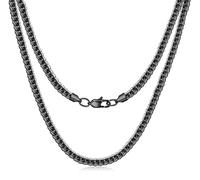 Evegfts Silver Chain 18K Gold Chain for Men Women, 6/8/10/11MM Diamond Cut Miami Cuban Link Chain Necklace Stainless Steel Mens Necklace 18/20/22/24/26Inch, 24 Inch, Stainless Steel, No Gemstone