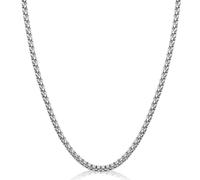 Evegfts Silver Chain 18K Gold Chain for Men Women, 6/8/10/11MM Diamond Cut Miami Cuban Link Chain Necklace Stainless Steel Mens Necklace 18/20/22/24/26Inch, 18 Inch, Stainless Steel, No Gemstone