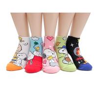evei The Peanuts Snoopy Cartoon Movie Series Women's Original Socks (snoopy23_5pairs), Multi-color, One size