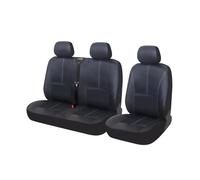 EVEKHAHHRB 3 Seat For Kia For Rio 2009 Universal Car Seat Covers Van 2+1 Truc Seat Protective Seat Covers(PU black style)