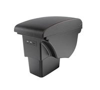 EVEKHAHHRB Car Armrest Retrofit Parts For Kia For Soul 2009 2010 2011 2012 2013 Center Console Storage Box Accessories 3USB Car Armrest Cushion(B1 red line leather)