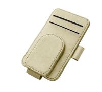 EVEKHAHHRB Car Sunglasses Holder Universal Car Glasses Case Interior Glasses Clip Sunglasses Sunshade Card Storage Frame Portable Glasses Holder(Apricot)