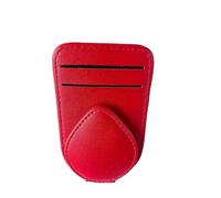 EVEKHAHHRB Car Sunglasses Holder Universal Leather Car Sunglasses Holder Clip Sun Visor Interior Eyeglass Hanger Cards Glasses Storage Bracket Portable Glasses Holder(Red)