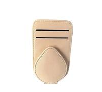 EVEKHAHHRB Car Sunglasses Holder Universal Leather Car Sunglasses Holder Clip Sun Visor Interior Eyeglass Hanger Cards Glasses Storage Bracket Portable Glasses Holder(Beige)
